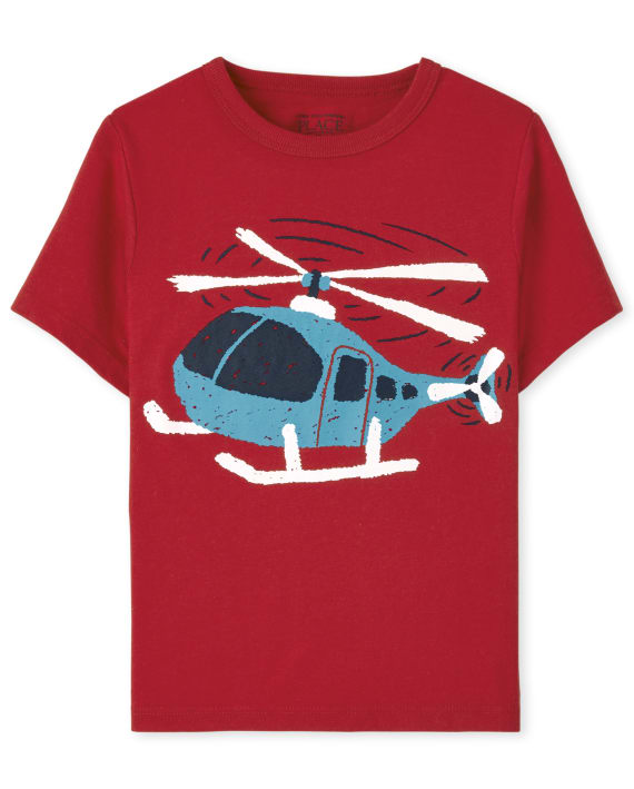 The Children's Place Toddler Boys Helicopter Graphic Tee (Classicred)