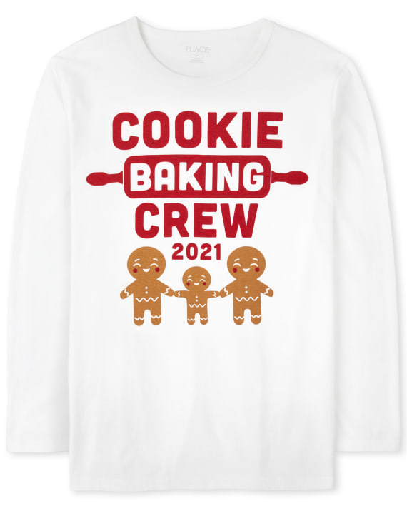 The Children's Place Unisex Adult Matching Family Baking Crew Graphic Tee (White)