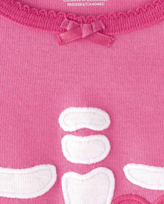Girls Matching Family Skeleton Cotton 2-Piece Pajamas