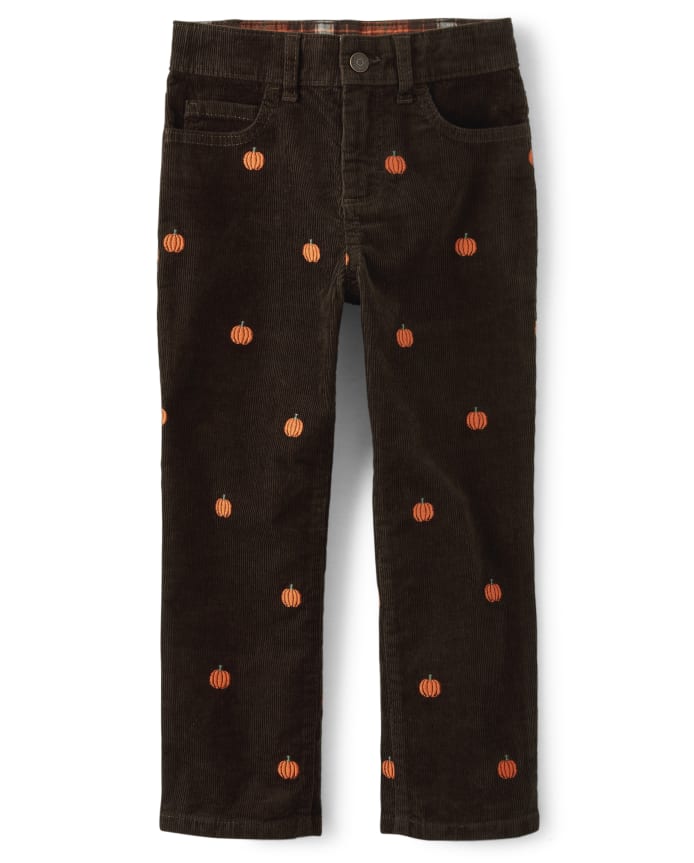 Boys Embroidered Corduroy Pants - Lil Pumpkin