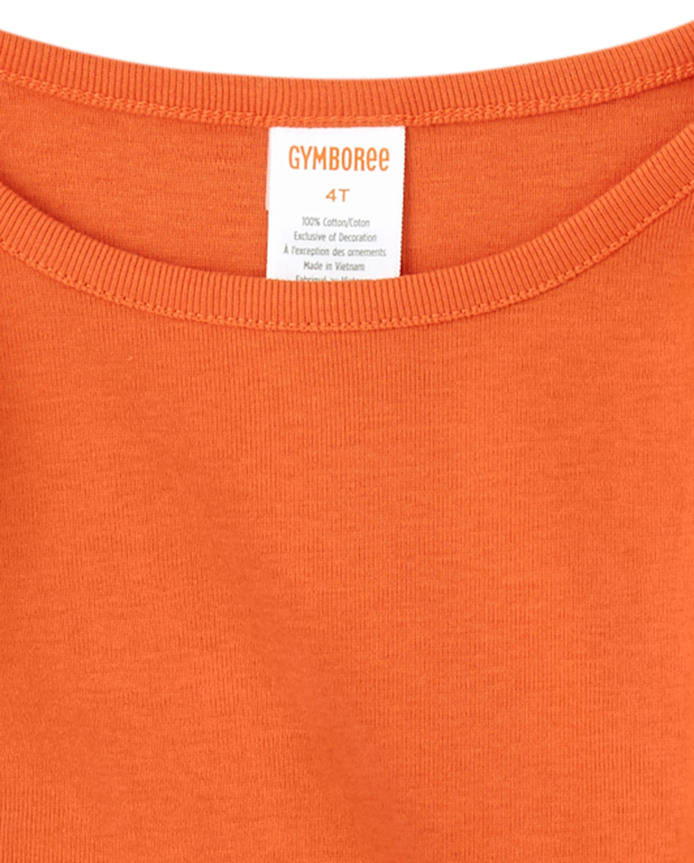 Girls Embroidered Halloween Layered Top - Lil Pumpkin