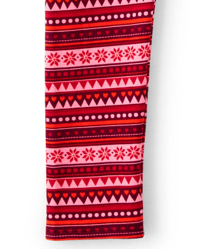 Girls Fairisle Leggings - Little Llamas