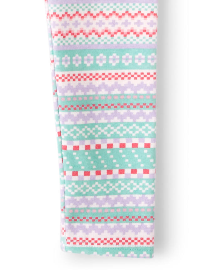 Girls Fairisle Leggings - Polar Party