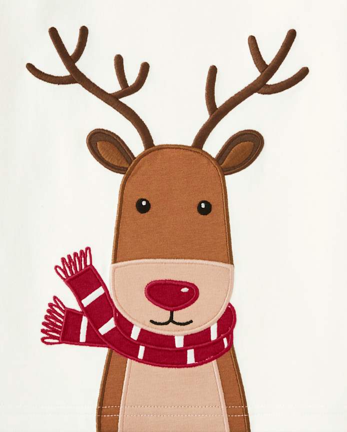 Boys Embroidered Reindeer Top - Cheer