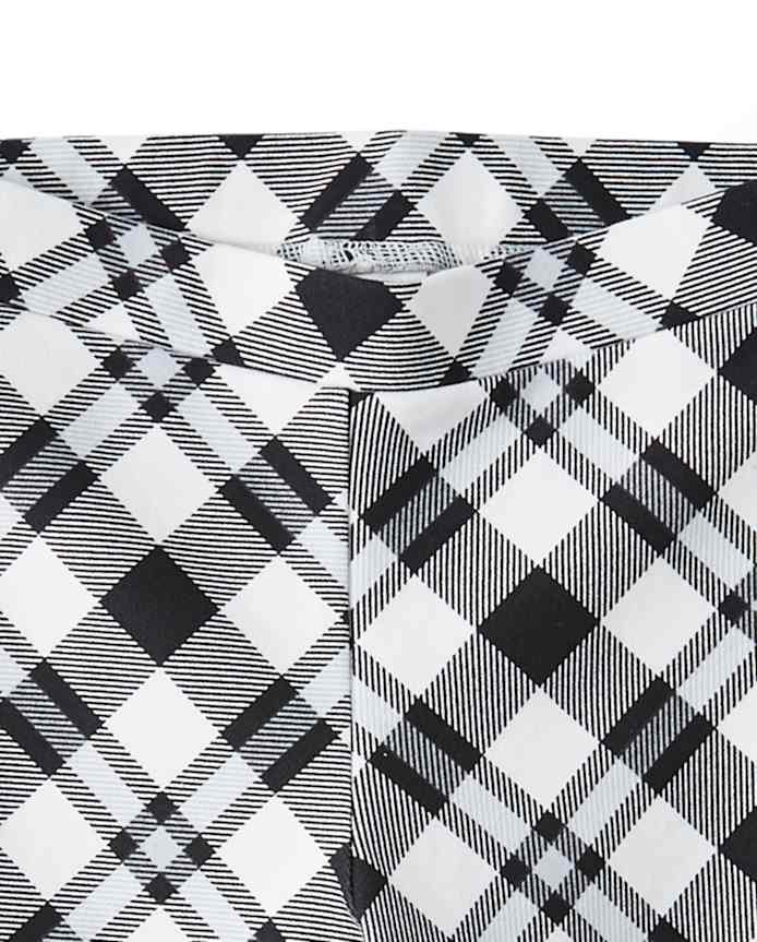 Girls Plaid Ponte Jeggings - Reindeer Cheer