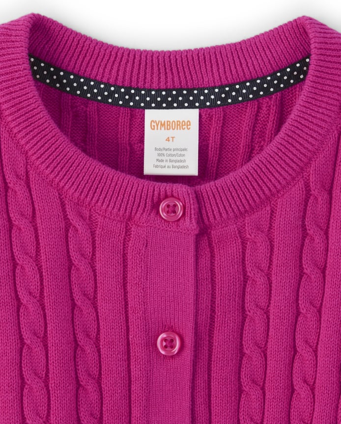 Girls Cable Knit Cardigan - Uniform