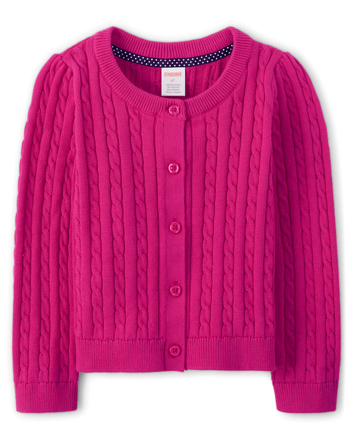 Girls Cable Knit Cardigan