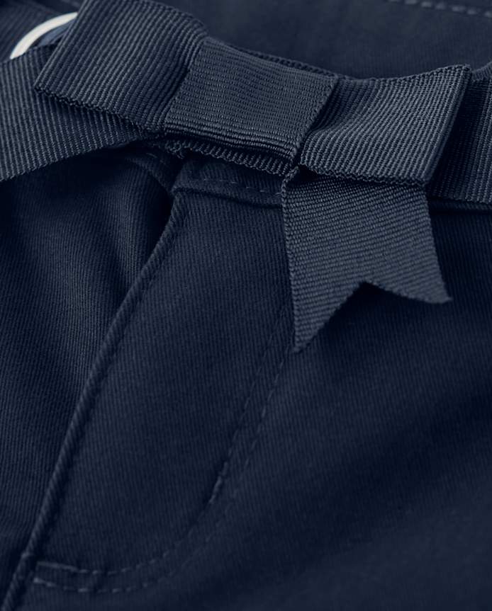 Girls Stain and Wrinkle-Resistant Belted Chino Shorts - Uniform