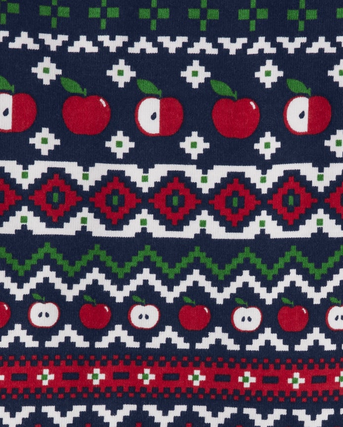 Kids Apple Fairisle Snug Fit Cotton Pajamas