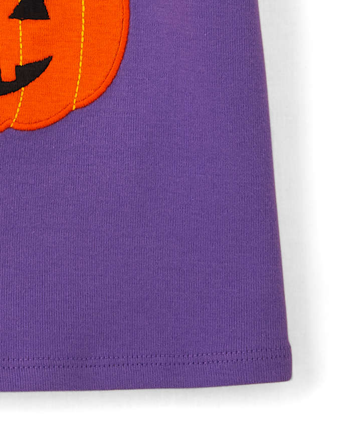 Girls Embroidered Cat Top - Trick or Treat