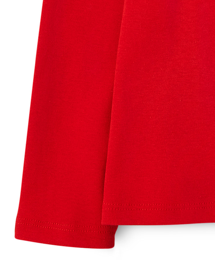 Girls Embroidered Candy Cane Heart Top - Holiday Express