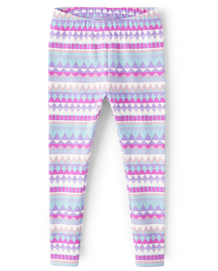 Girls Geometric Leggings - Unicorn Princess
