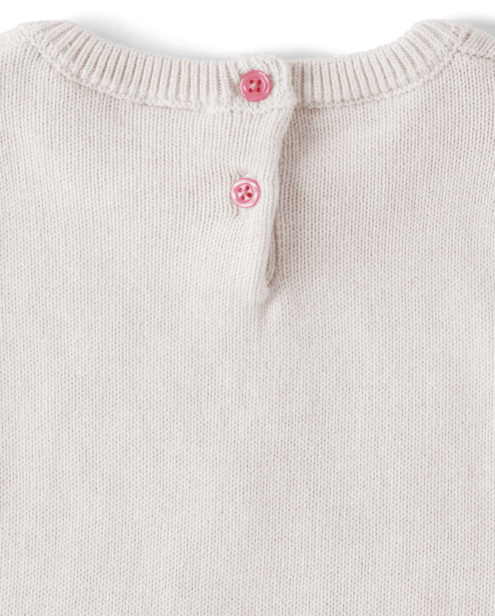 Girls Embroidered Bear Sweater - Hugs