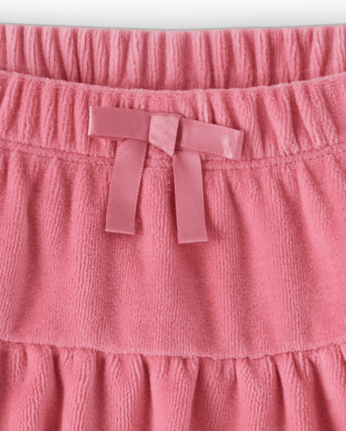 Girls Velour Shirred Skort - Bear Hugs