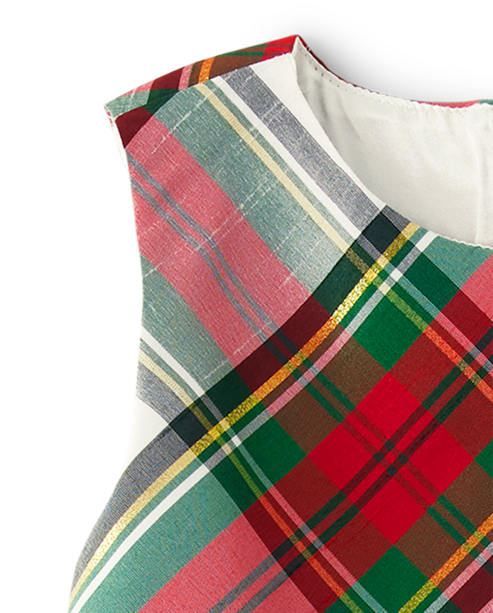 Girls Matching Family Plaid Bow Dress - Celebrations