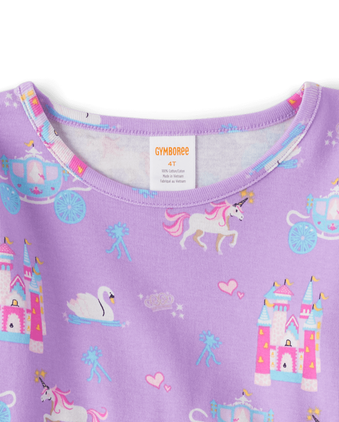 Girls Castle Babydoll Top - Unicorn Princess