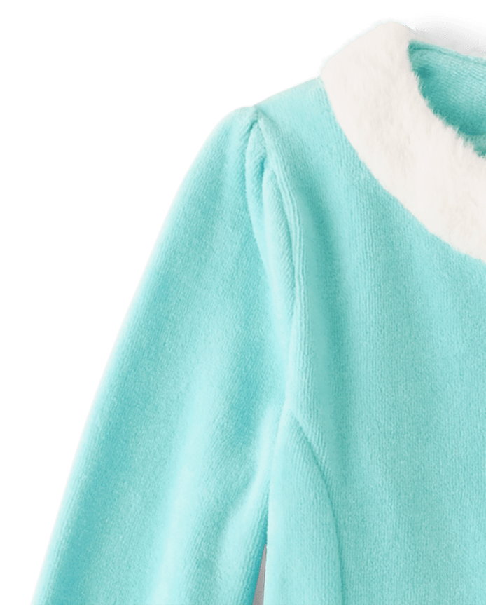 Girls Embroidered Crown Velour Dress - Unicorn Princess