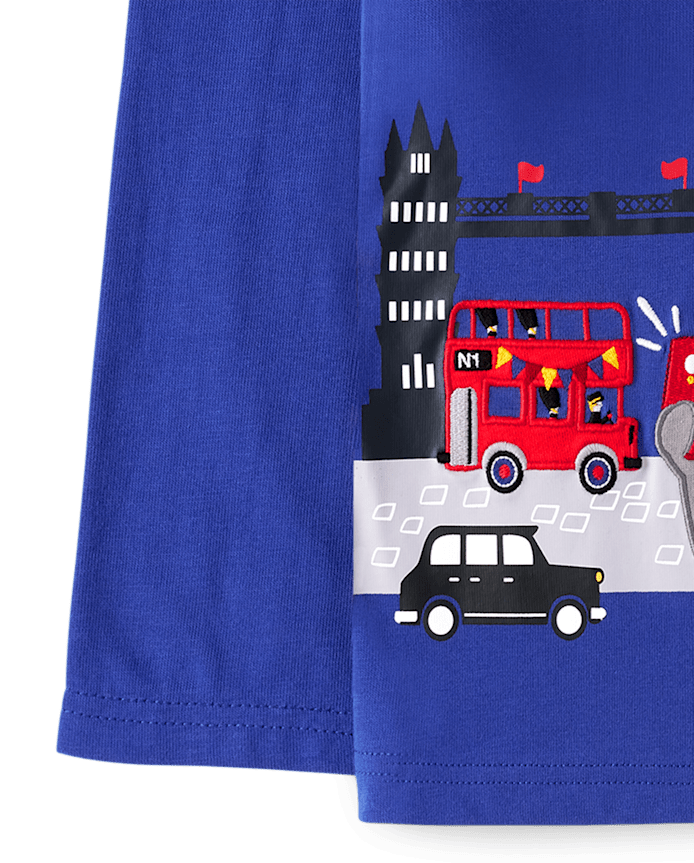 Boys Embroidered Lemur Top - London Calling