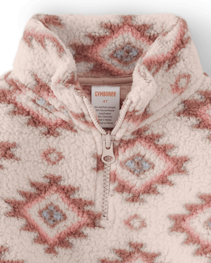 Girls Western Fleece Half Zip - Little Rocky Mountain