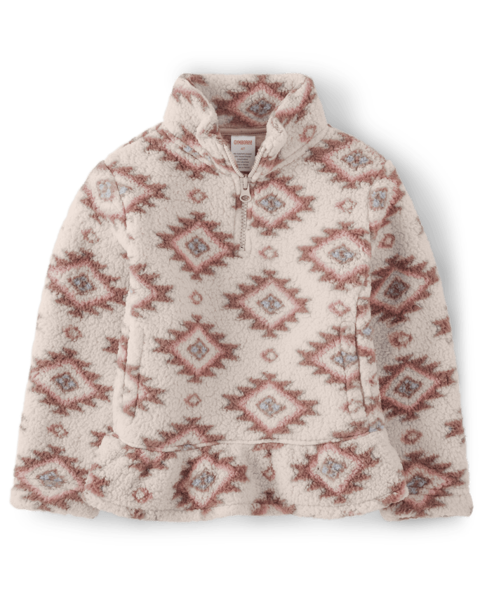 Girls Western Fleece Half Zip - Little Rocky Mountain