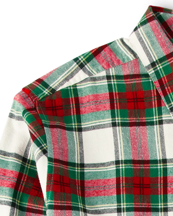 Mens Matching Family Plaid Button Up Shirt - Celebrations