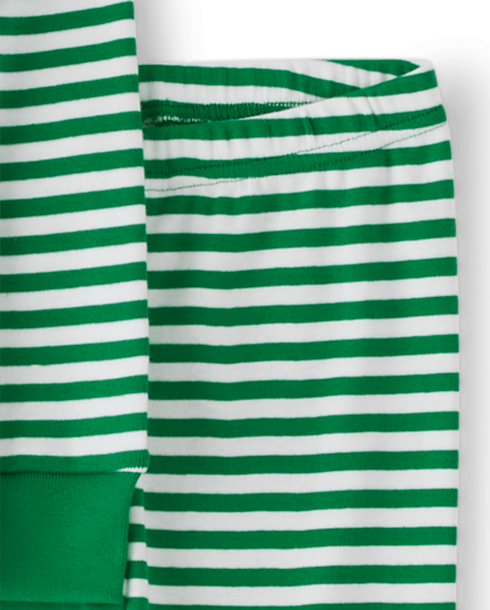 Kids Striped Reindeer Snug Fit Cotton Pajamas