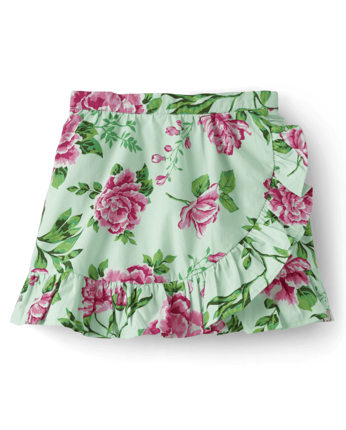 Girls Floral Ruffle Skort - Time for Tea