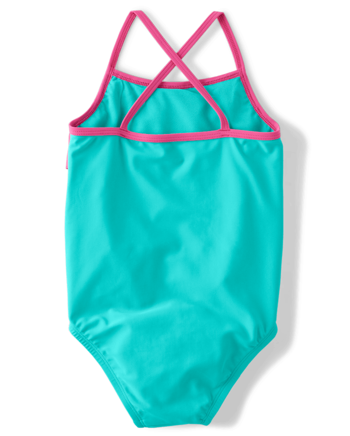 Girls Rainbow Tiered One Piece Swimsuit - Splish-Splash