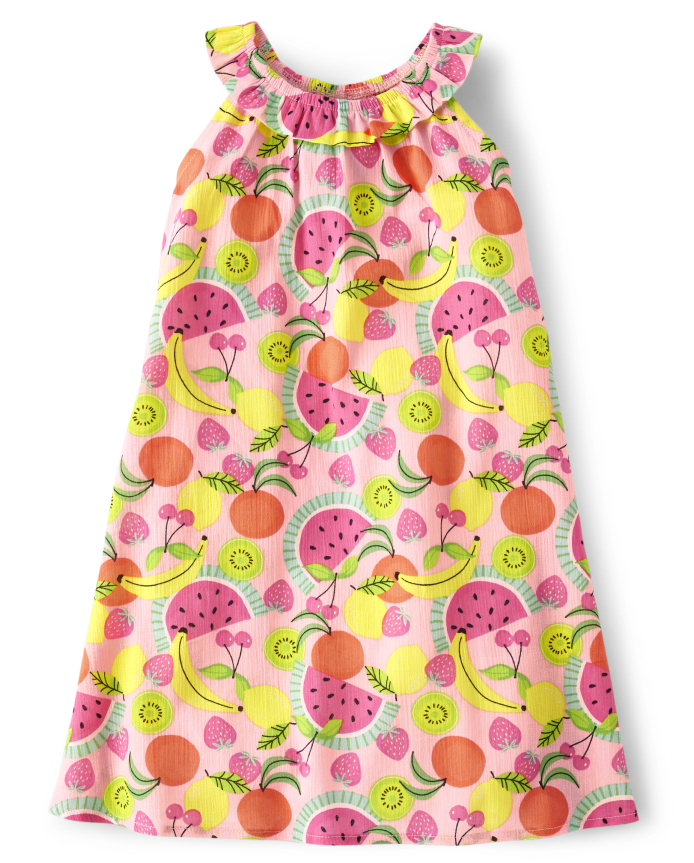 Girls Fruit Ruffle Cover-Up - Splish-Splash