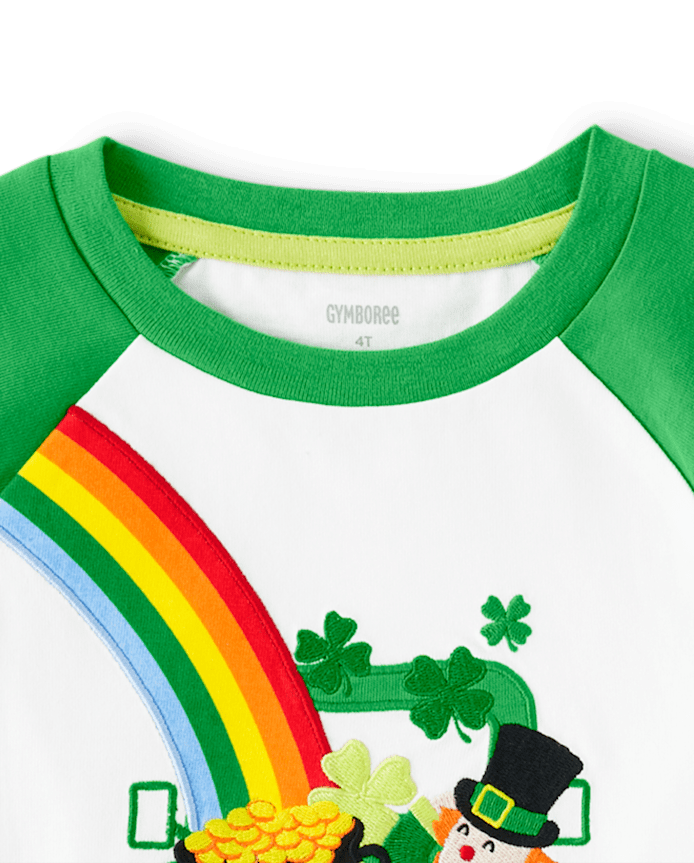 Boys Embroidered St. Patrick's Day Top - Little Leprechaun