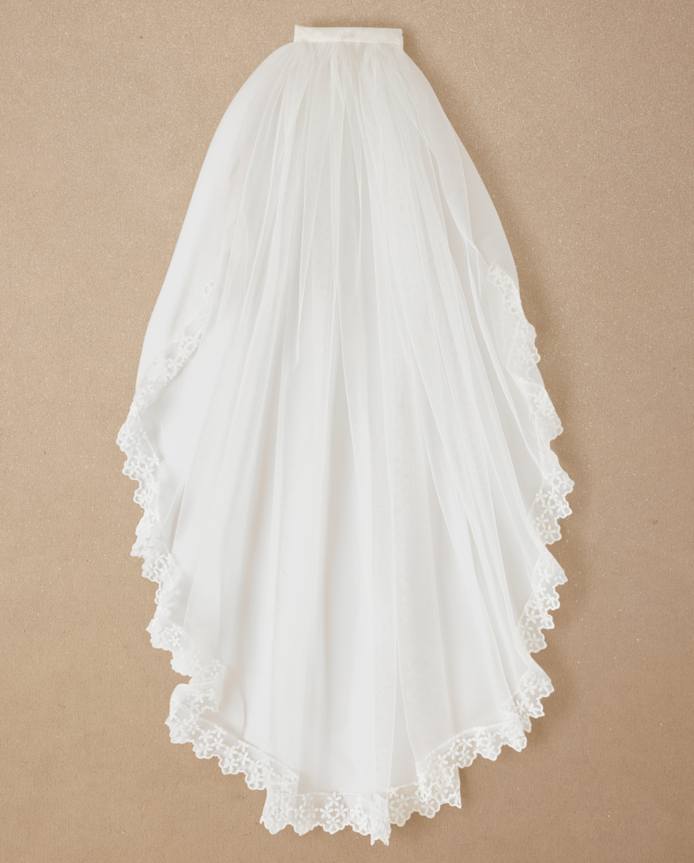 Girls Floral Lace Veil - Special Occasions