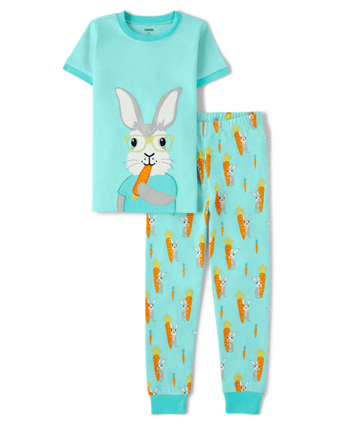 Pyjama ajusté en coton pour garçon avec motif lapin - Gymmies