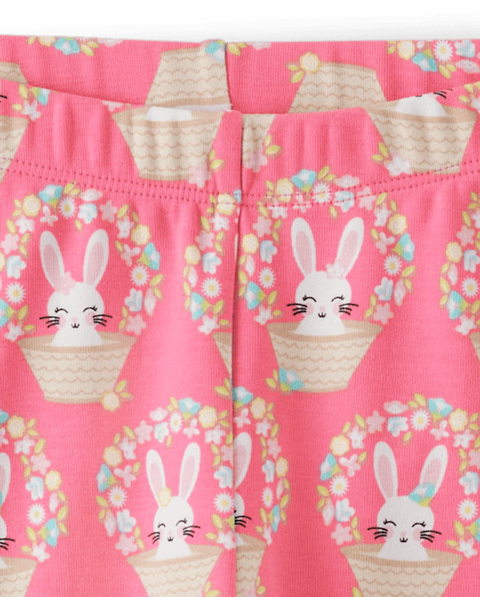 Girls Basket Capri Leggings - Spring Celebrations