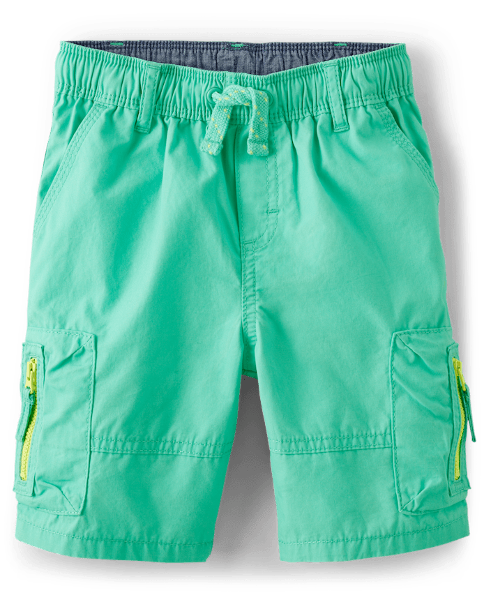 Boys Pull On Cargo Shorts - Tropical Paradise