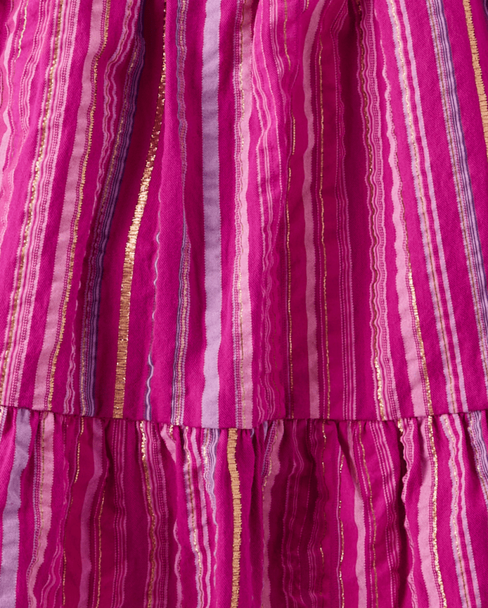 Girls Striped Ruffle Skort - Island Spice