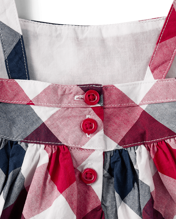 Baby Girls Matching Family Plaid Ruffle Dress - American Cutie