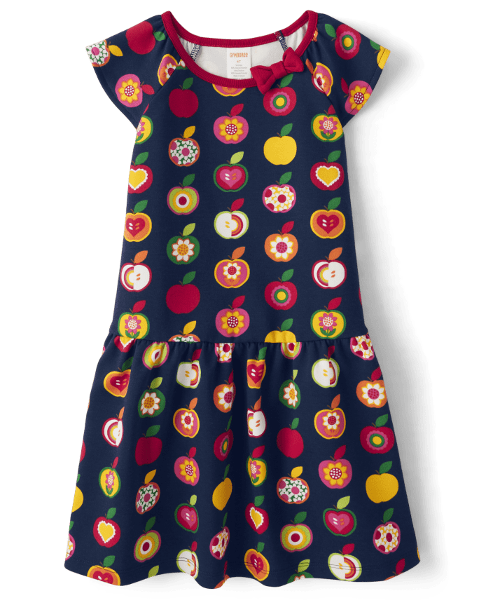 Girls Apple Ponte Peplum Dress - Orchard
