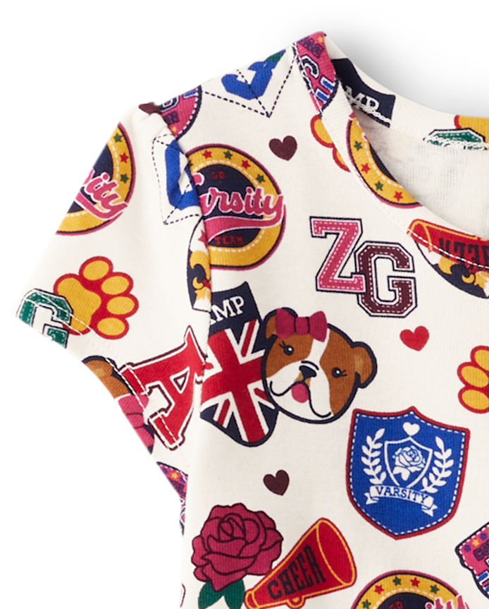 Girls Varsity Patch Babydoll Dress - Prep School