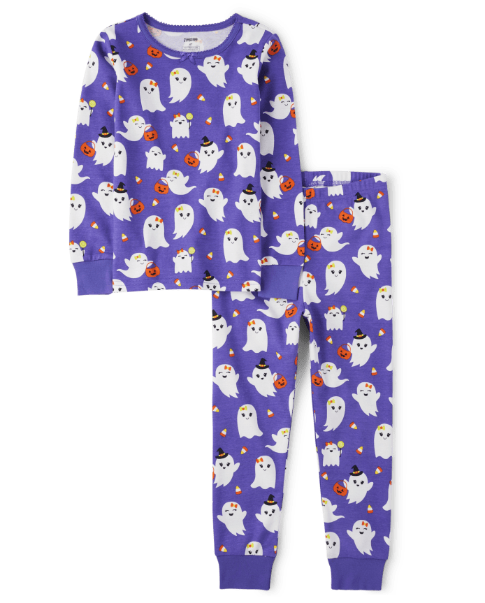 Girls Ghost Snug Fit Cotton Pajamas