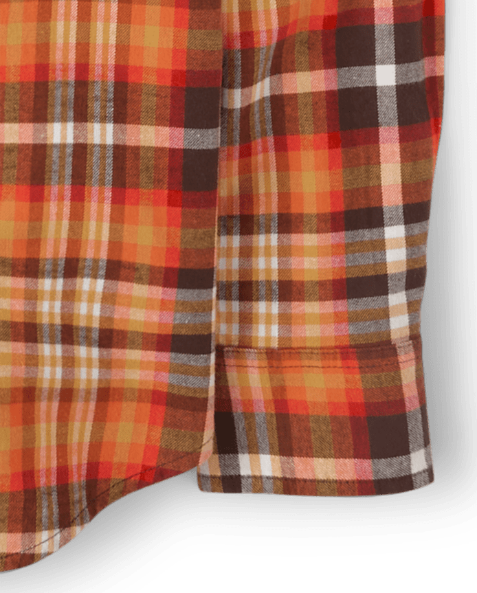 Mens Dad And Me Plaid Twill Button Up Shirt - Happy Harvest