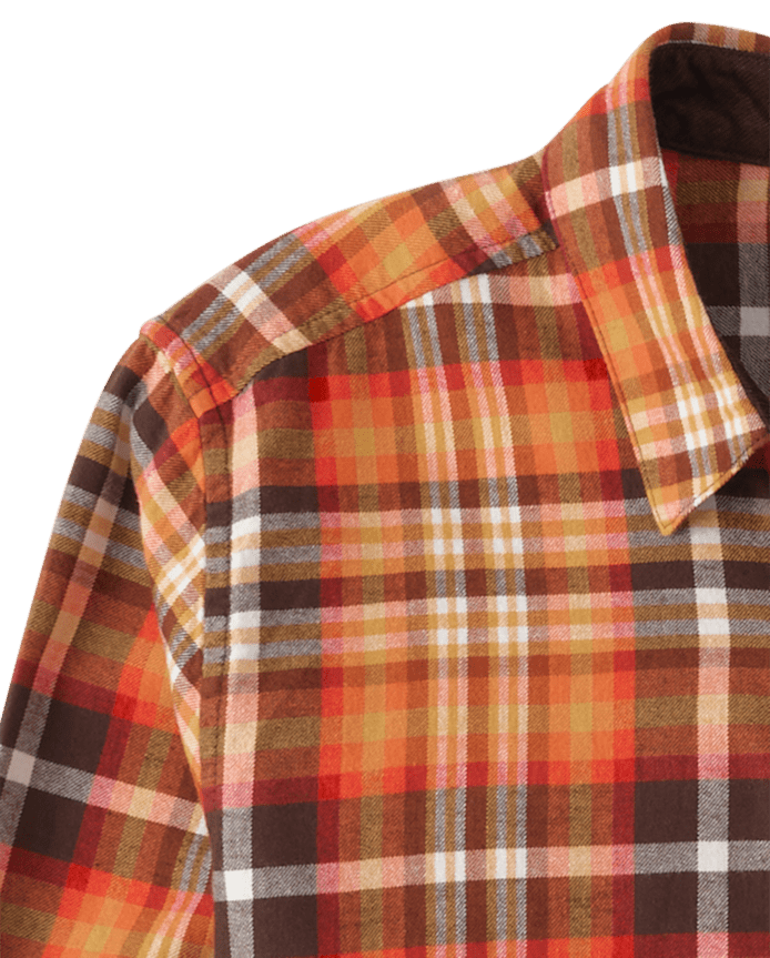 Mens Dad And Me Plaid Twill Button Up Shirt - Happy Harvest