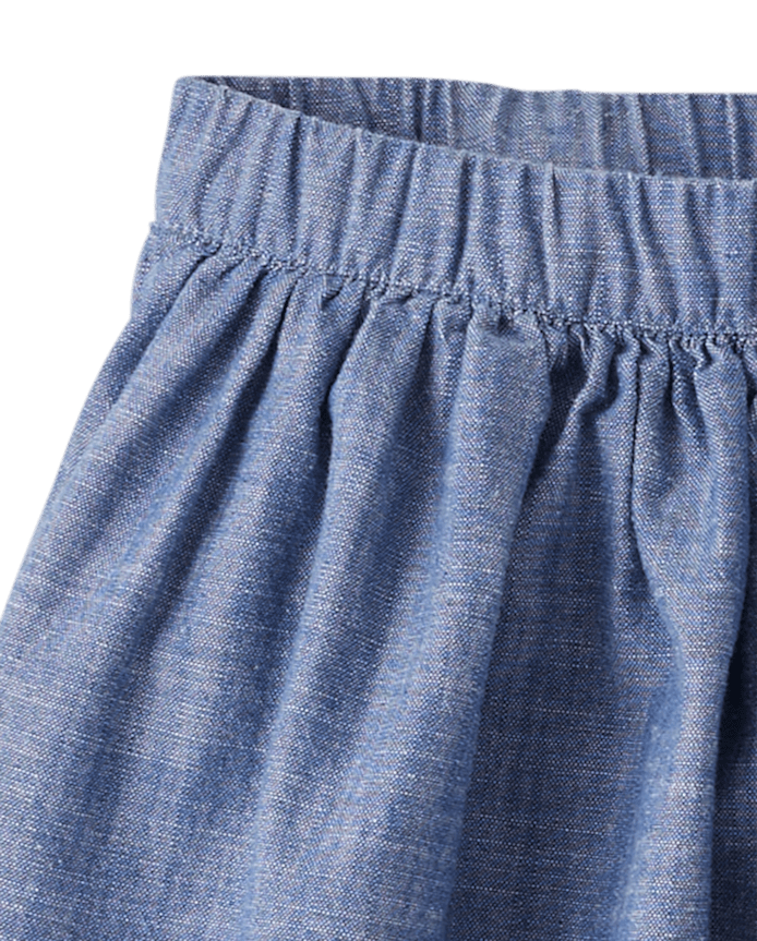 Girls Ric Rac Chambray Skort - Apple Orchard