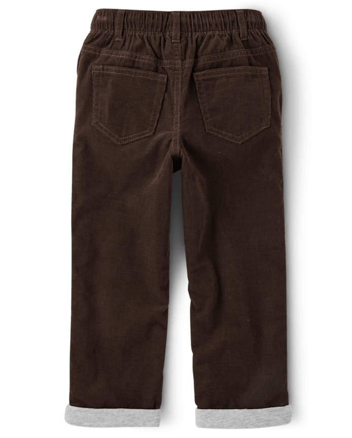Boys Corduroy Pull On Roll Cuff Pants - Little Essentials