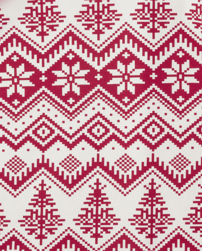 Kids Matching Family Christmas Fairisle Snug Fit Cotton Pajamas