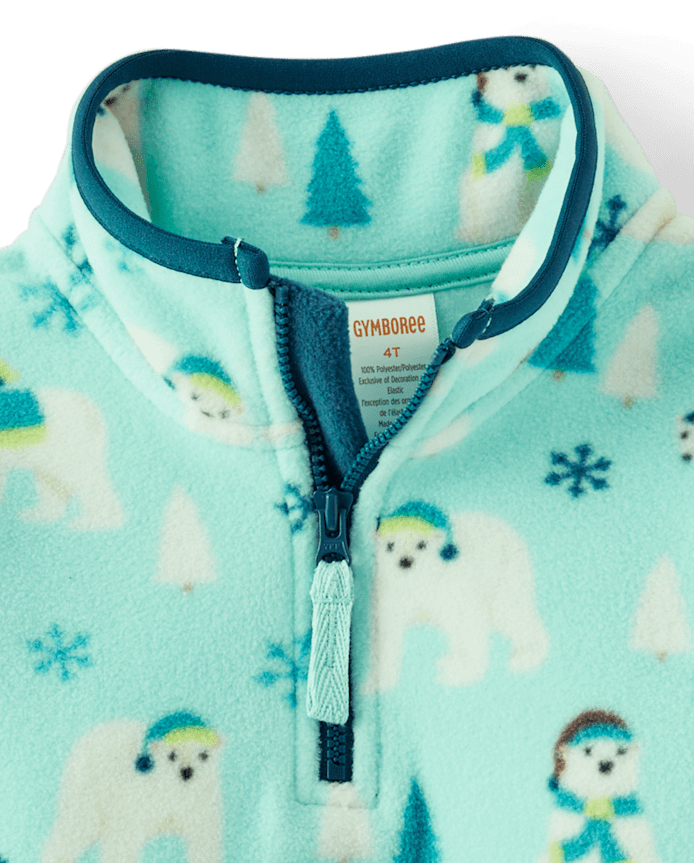 Boys Polar Bear Glacier Fleece Half-Zip Pullover - Nordic Adventure
