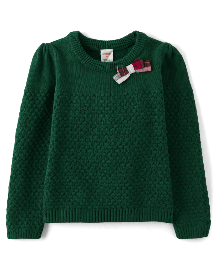 Girls Bow Sweater - Christmas Cabin