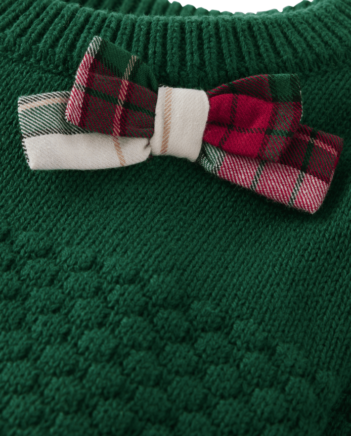 Girls Bow Sweater - Christmas Cabin