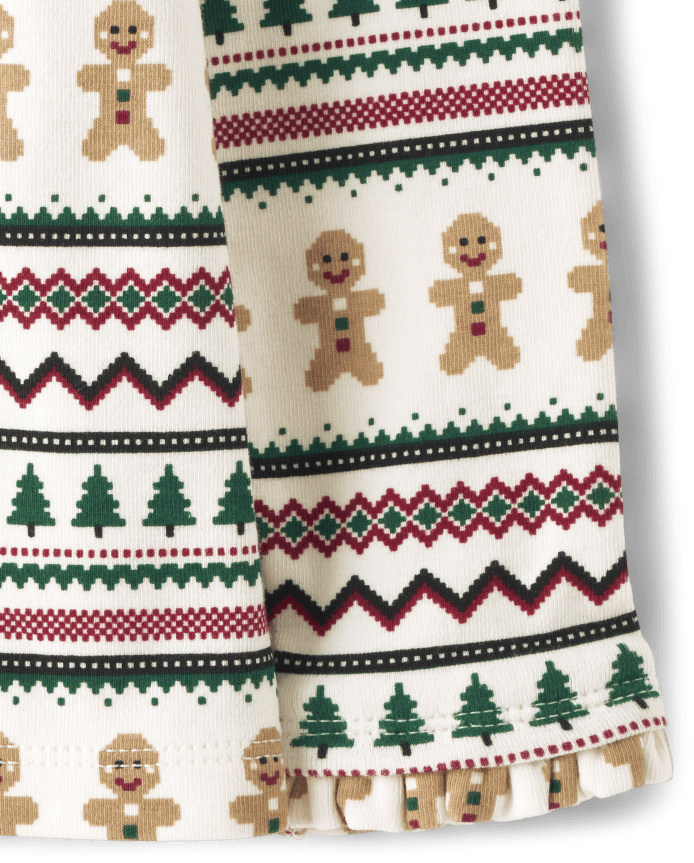 Girls Gingerbread Fairisle Turtleneck - Christmas Cabin