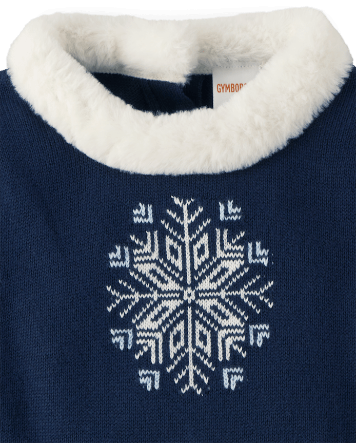Girls Snowflake Fairisle Sweater Dress - Holiday Express