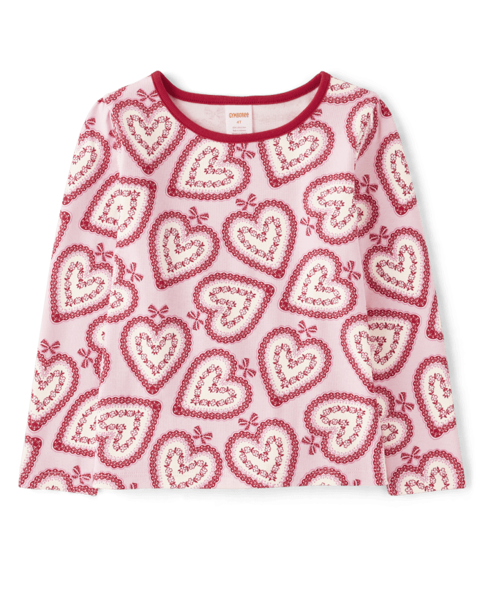 Girls Lace Heart Top - Valentine Cutie